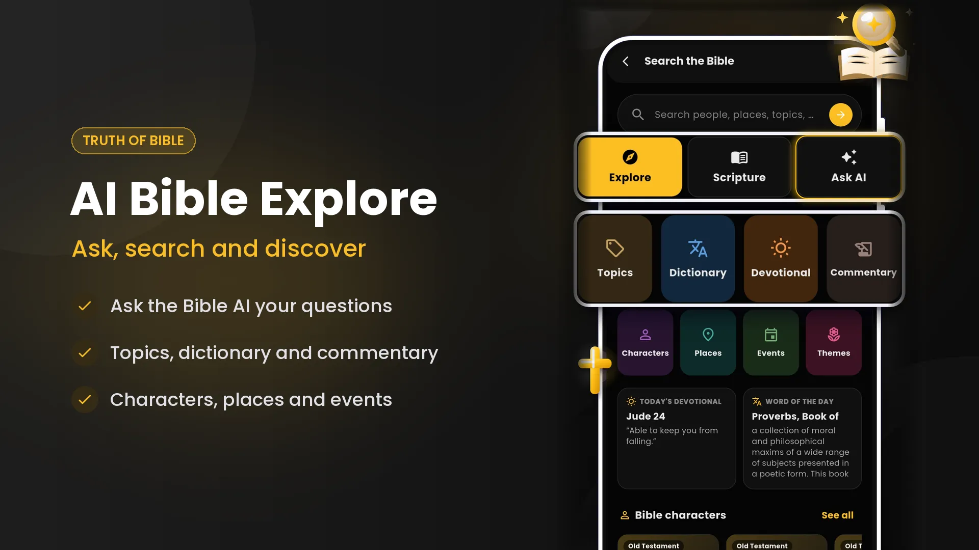 Truth of Bible app — AI Bible Explore: ask, search and discover