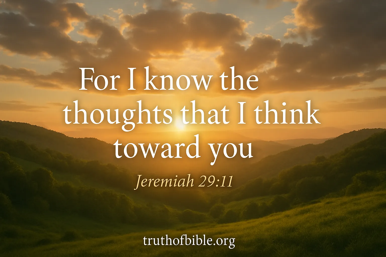 Jeremiah 29:11 — For I know the thoughts that I think toward you