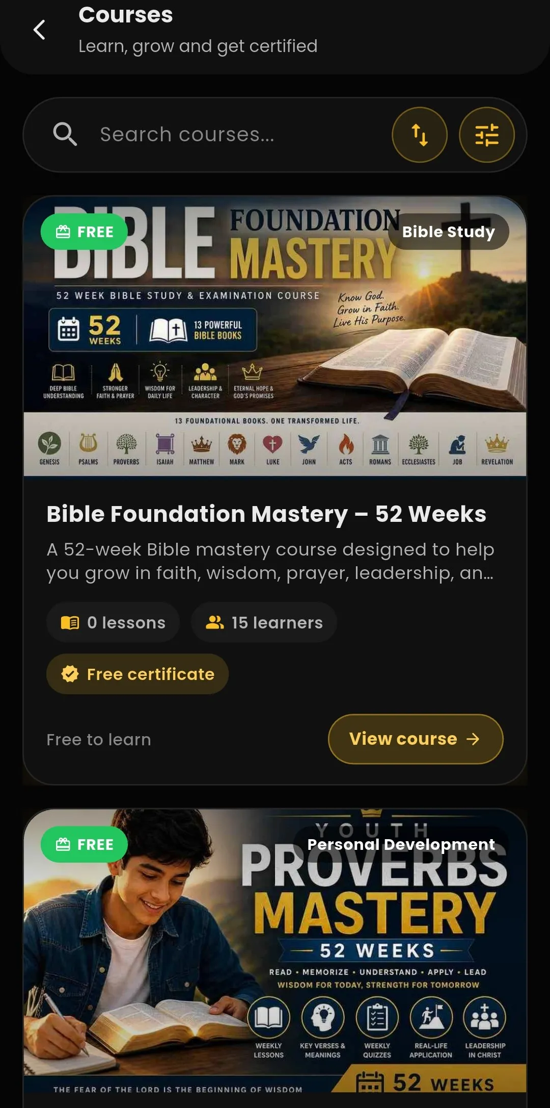 Truth of Bible app — Bible courses with free certificates