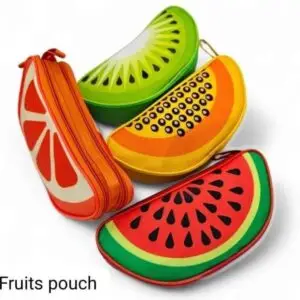 Fruit-Shaped Semi-Circle Zippered Pencil